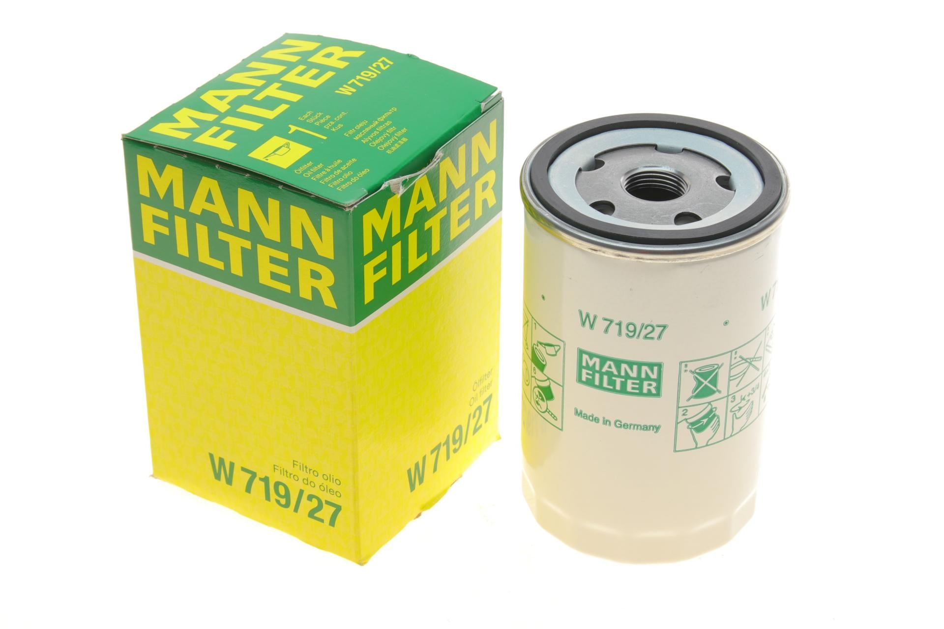 Фильтр масляный Mann-Filter для Ford Transit Connect 1,8 16V 02-13/Mazda CX-9 3,5/3,7 07-/Jeep Cherokee 3,7 V6 01- (W 719/27)