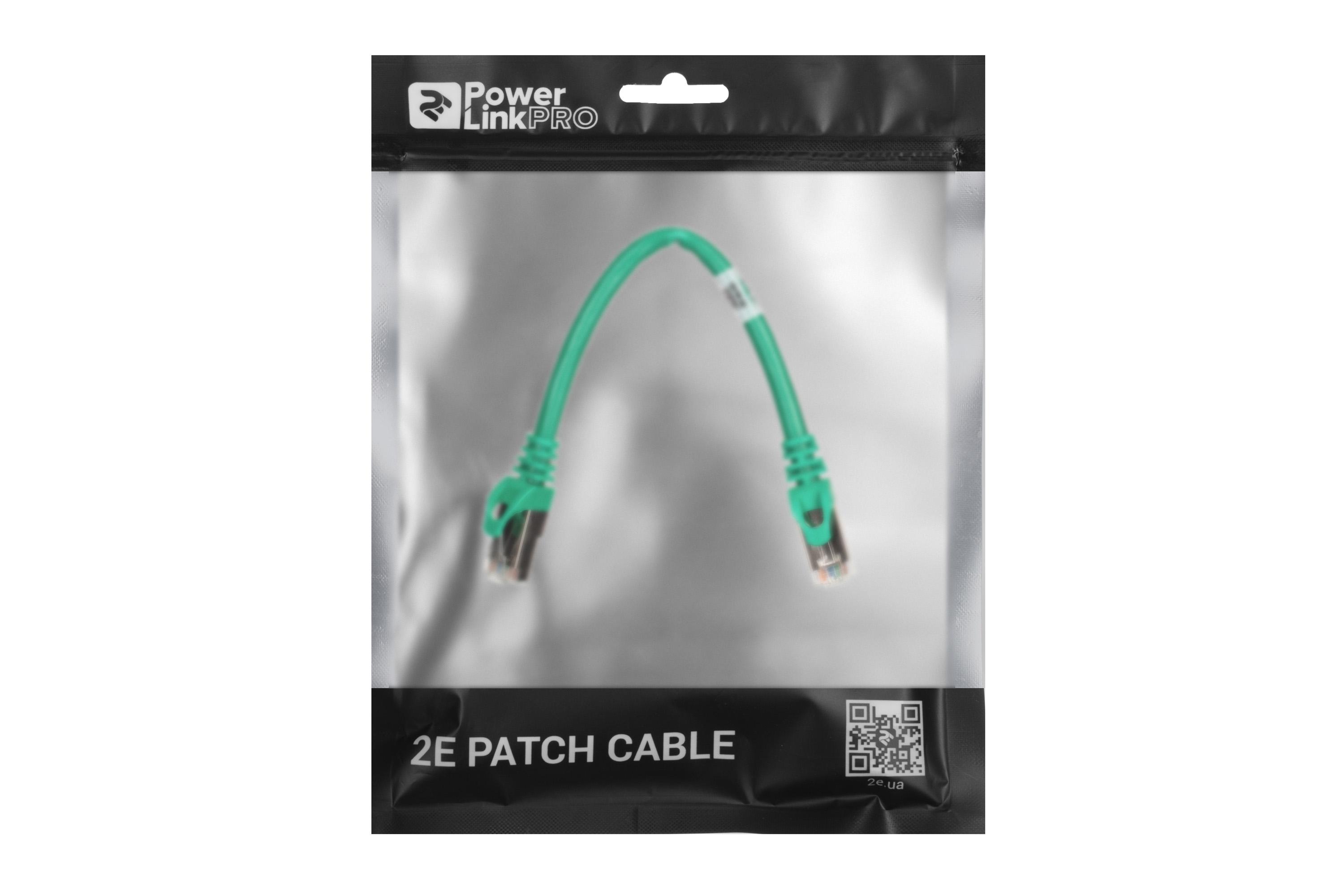 Патч-корд 2E Cat 6 27AWG 0,2 м з подвійним екрануванням S-FTP Зелений (2E-PC6SFTPCOP-020GRN) - фото 3