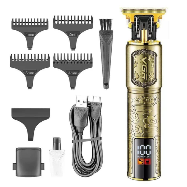 Машинка для стрижки аккумуляторная VGR с 4 насадками (V-073)