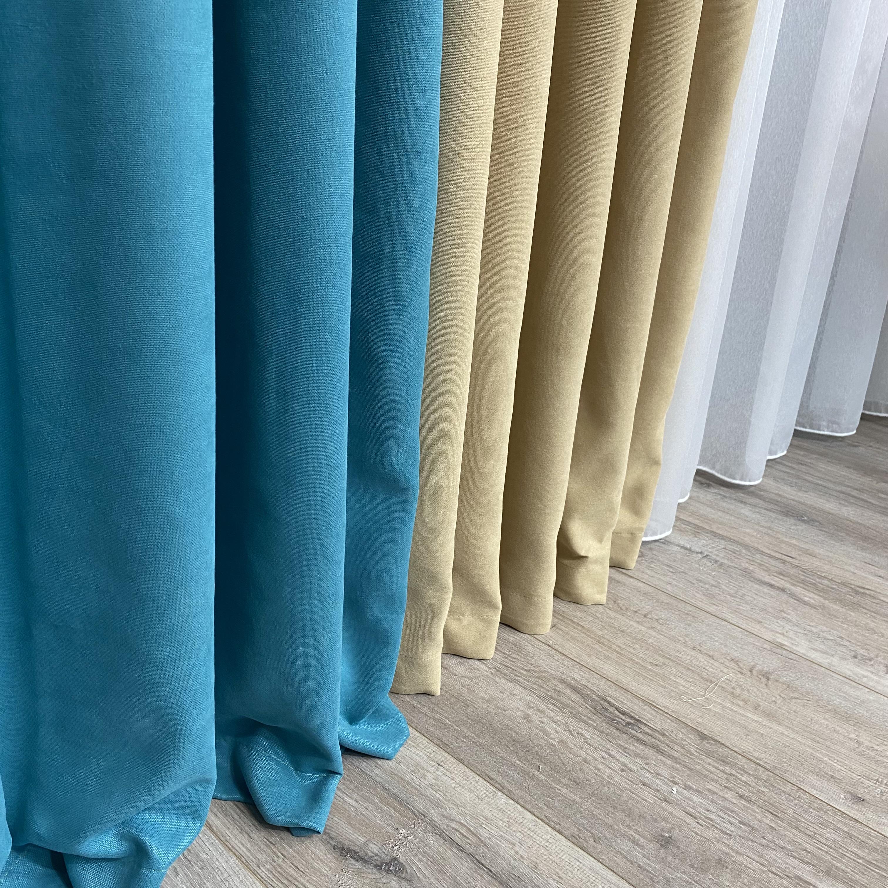 Шторы микровелюр TG Home Дуэт №450 1,50х2,70 м Бирюзовый/Бежевый (450-100/195) - фото 6 Шторы микровелюр TG Home Дуэт №450 1,50х2,70 м Бирюзовый/Бежевый (450-100/195) - фото 6