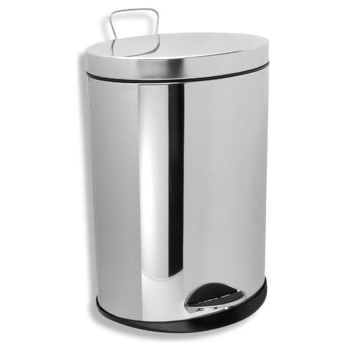 Мусорное ведро Ferro Metalia 6160.0 с крышкой и педалью 5 л Хром (175106)