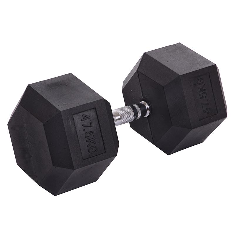 Гантель цільна TA-2679 шестигранна 47,5 кг Чорний (56363153) - фото 1