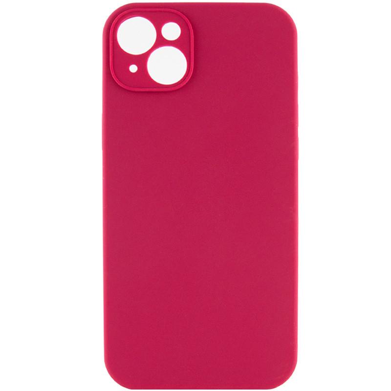 Противоударный чехол Silicone Case Full Camera Protective (AA) NL для Apple iPhone 15 (6.1") Красный / Rose Red