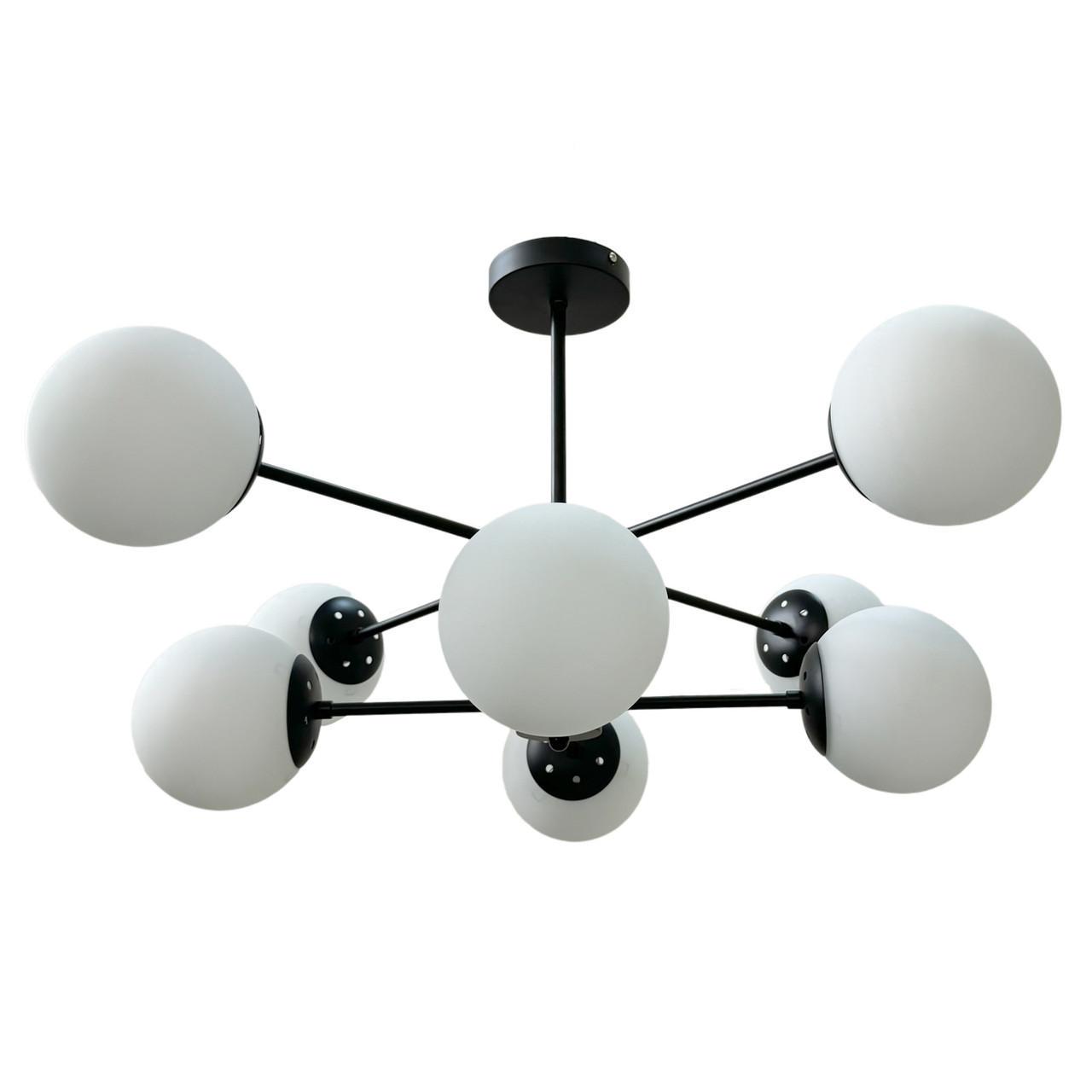 Люстра на 8 плафонов Прометей лофт P5-N4998/8 BK Черный