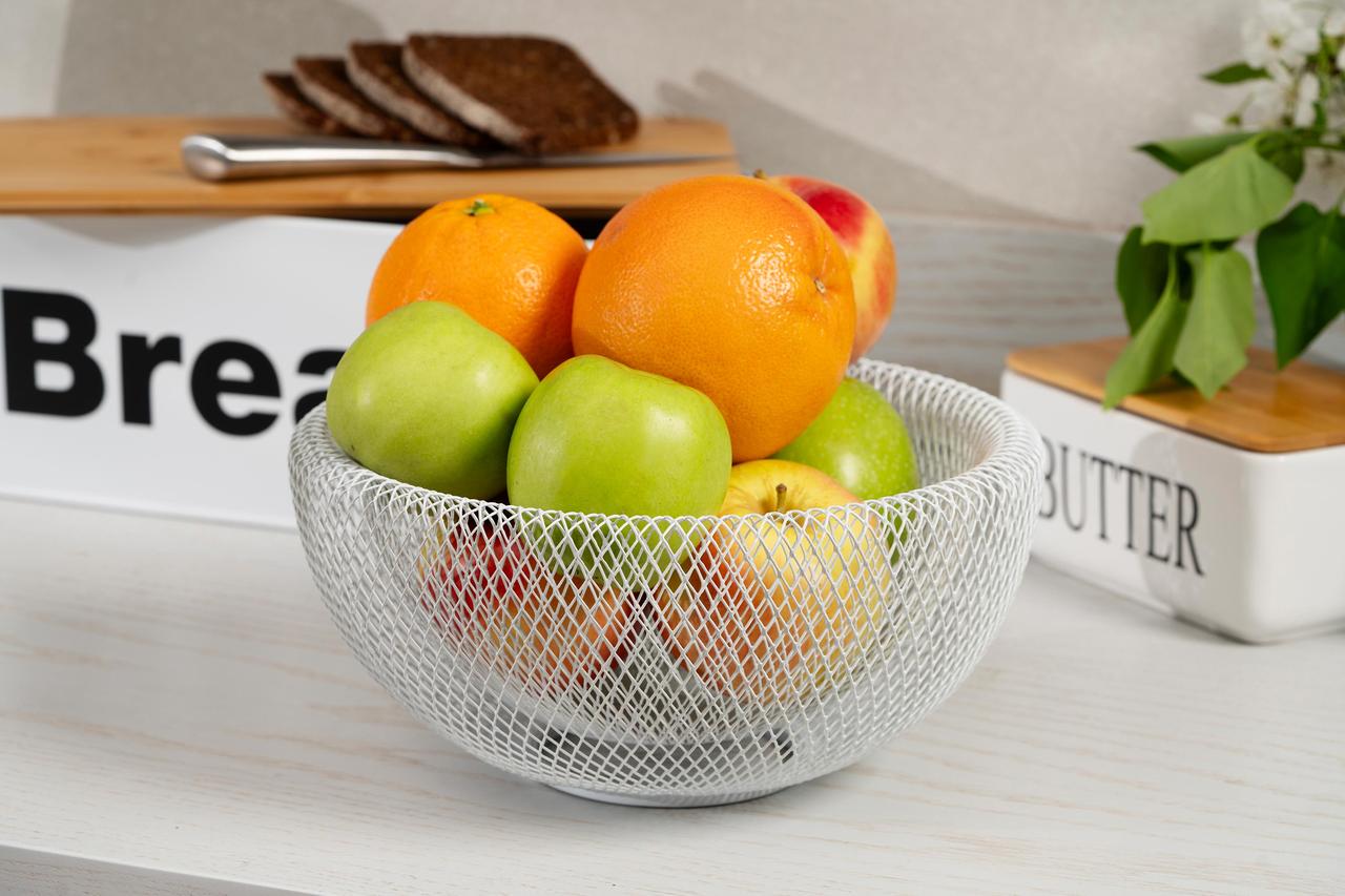Фруктовниця кошик Ardesto AR0902W Midori метал 25х25х12 см Білий (2387913430) - фото 6