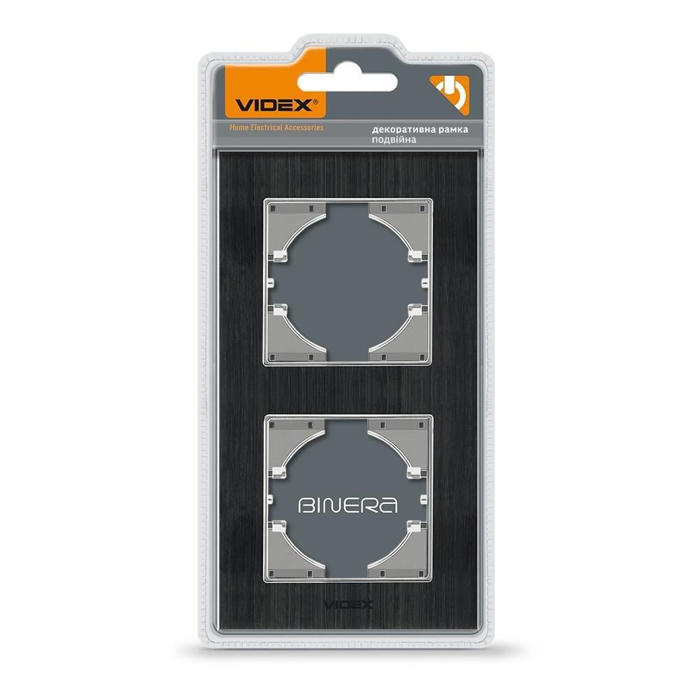 Рамка алюминиевая вертикальная Videx Binera VF-BNFRA2V-B Рамка алюминиевая вертикальная Videx Binera VF-BNFRA2V-B