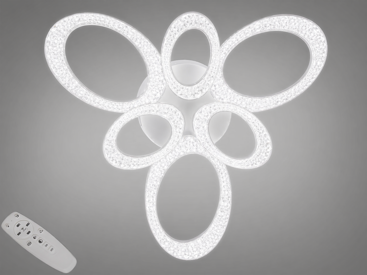 Люстра потолочная LED Diasha пульт/80 Вт Белый (5607/3+3WH)