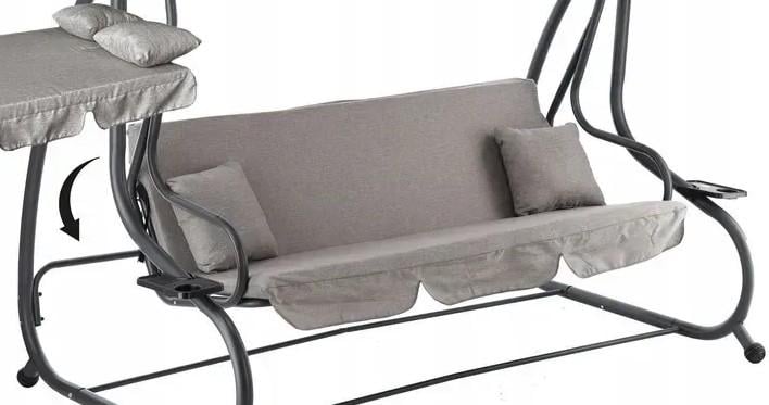 Качели садовые Garden Line уличные раскладные с крышей 210x120x170 см Серый - фото 7 Качели садовые Garden Line уличные раскладные с крышей 210x120x170 см Серый - фото 7