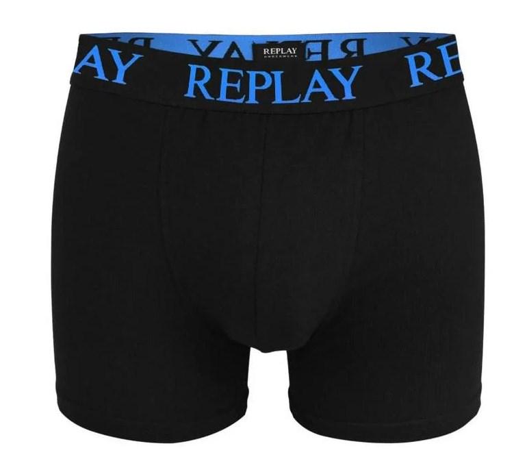 Труси-боксери чоловічі анатомічні Replay 2 шт. M Чорний/Синій (5876375) - фото 4 Труси-боксери чоловічі анатомічні Replay 2 шт. M Чорний/Синій (5876375) - фото 4