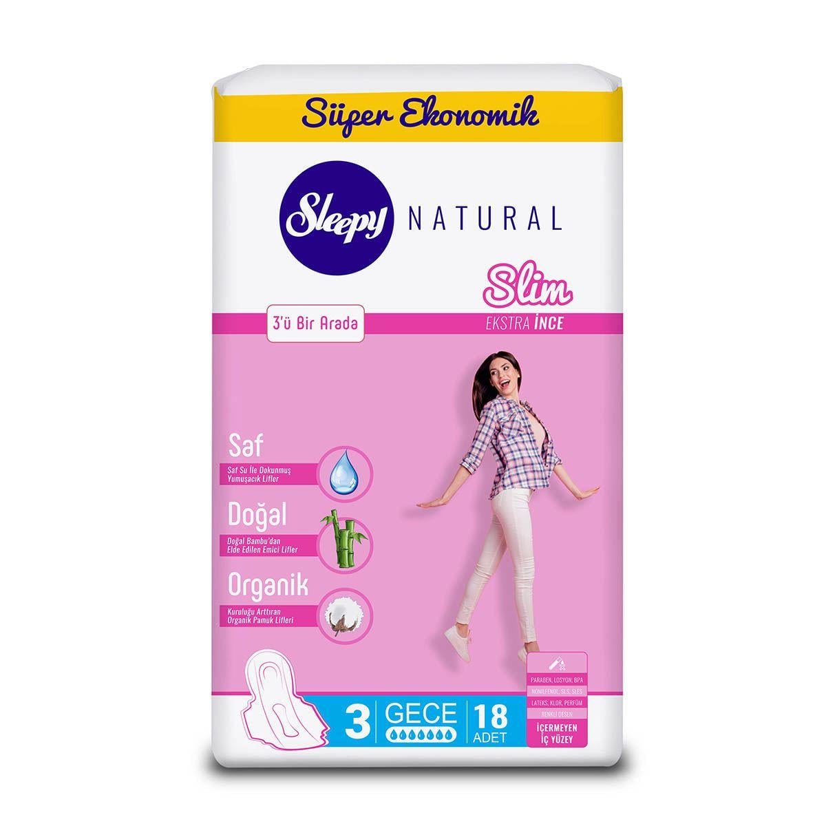 Прокладки гигиенические ультратонкие Sleepy Slim Night-3 №18 Super Economic 320 мм (000006340)