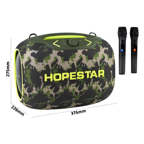 Колонка портативная HOPESTAR Party Box 120W/TWS/IPX6/RGB/22000 mAh/2 микрофона Зеленый камуфляж (00000011786-1) - фото 2