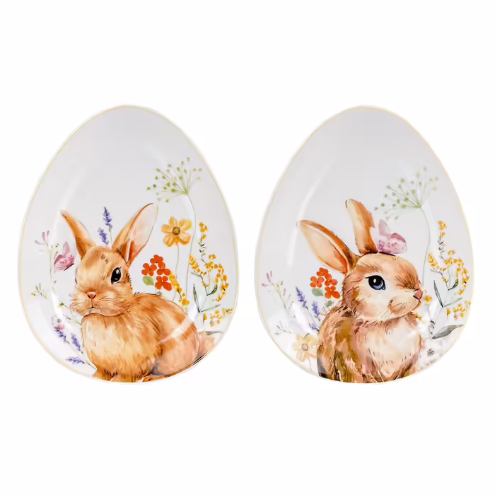Набор пасхальных тарелок с рисунком кролика 2 пр.