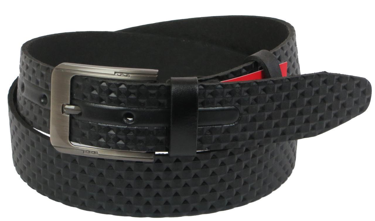 Ремень мужской Skipper 1110-38 под джинсы натуральная кожа 3,8 см Черный