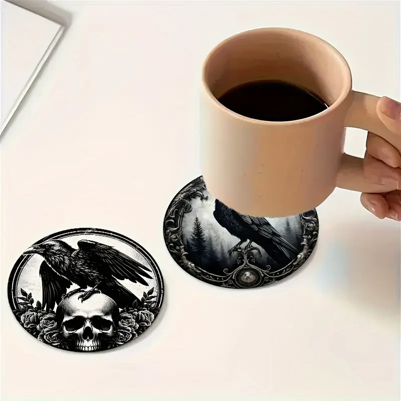 Набор деревянных подставок под чашки Ворон 8 шт. - фото 2 Набор деревянных подставок под чашки Ворон 8 шт. - фото 2