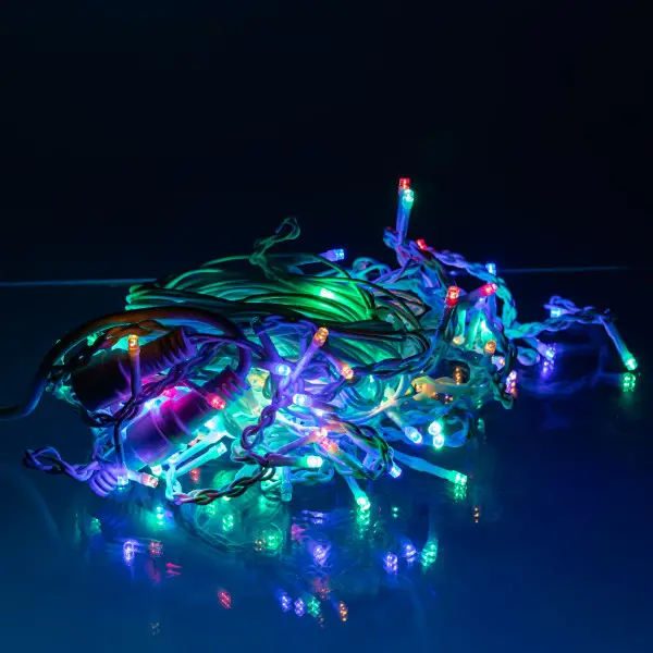 Гирлянда сетевая Бахрома уличная 12 м 200 LED диодов внешняя от сети белый провод цвет света Разноцветный (12MWML) - фото 7