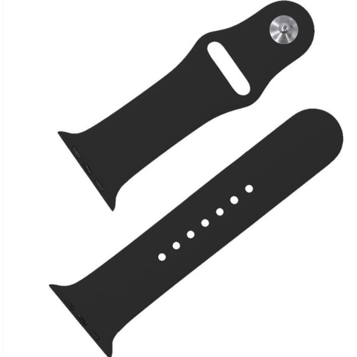 Ремешок для часов Apple Watch силиконовый 42/44/45 мм S Черный (KG-6437) - фото 1