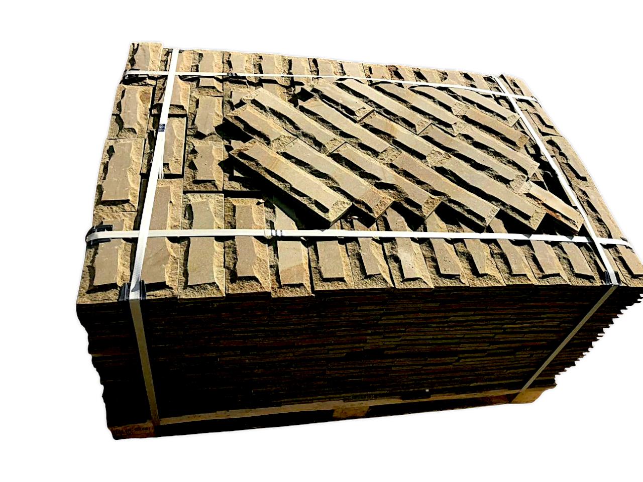 Плитка пиляна для фасаду та каміну рустована STONELAK YELLOW POLLY з каменю пісковика 6хL 1 м.кв./1 палета 25 м.кв. (991010)