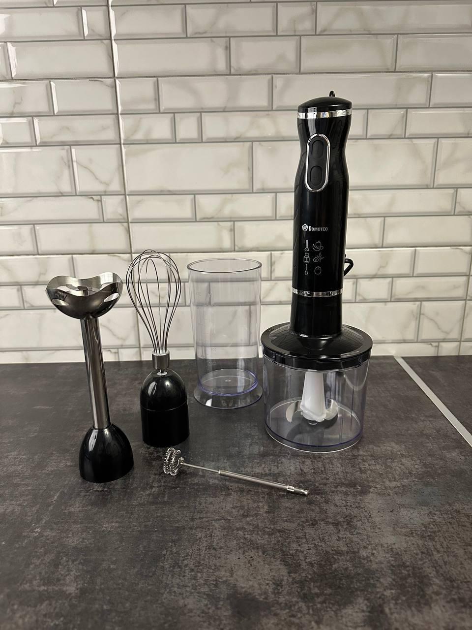 Блендер Domotec занурювальний 5в1 з чашею та стаканом 800 Вт Чорний (DT-314B) - фото 4 Блендер Domotec занурювальний 5в1 з чашею та стаканом 800 Вт Чорний (DT-314B) - фото 4