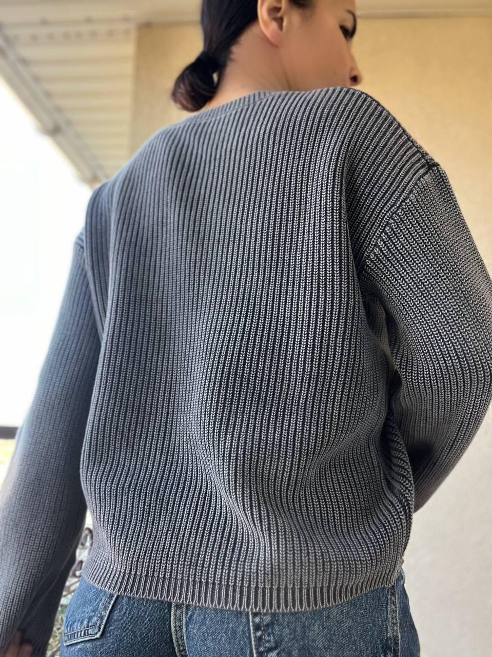 Светр жіночий A-N 875 варка в'язка OS Графітовий (3165) - фото 2 Светр жіночий A-N 875 варка в'язка OS Графітовий (3165) - фото 2