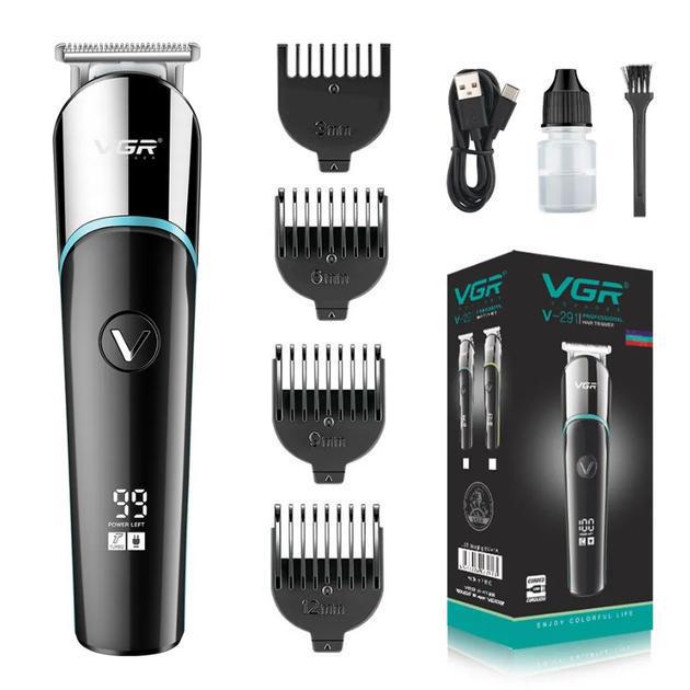 Триммер VGR V-291 LED display 4 насадки Blue (45687-V-291_315)