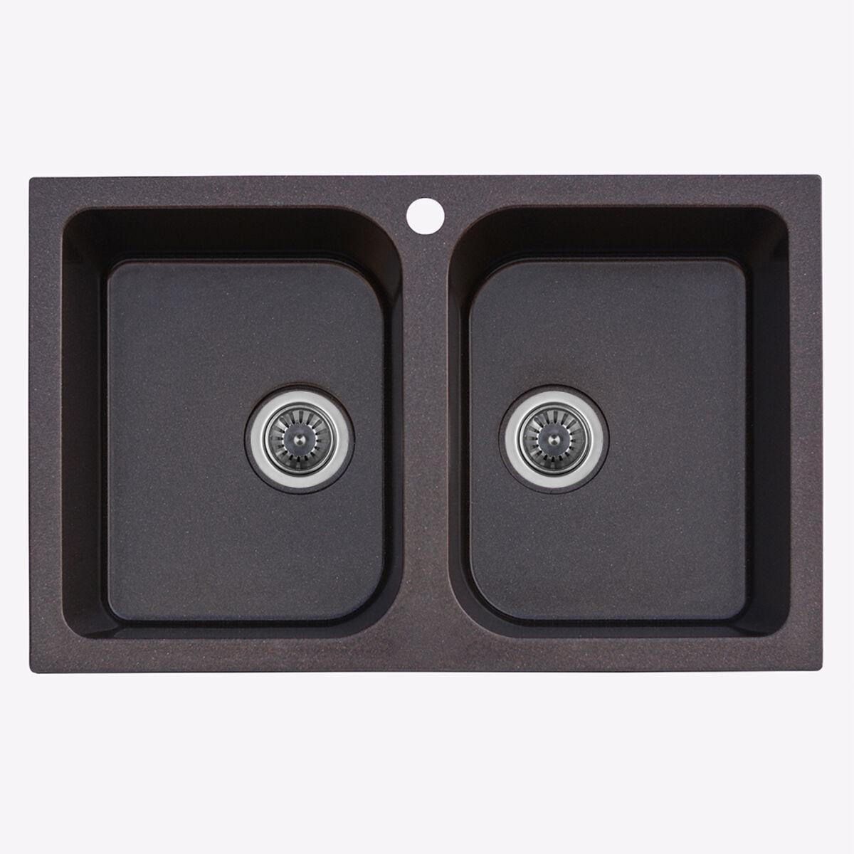 Гранитная мойка для кухни Platinum 7648W TWIN глянец Шоколад Гранитная мойка для кухни Platinum 7648W TWIN глянец Шоколад