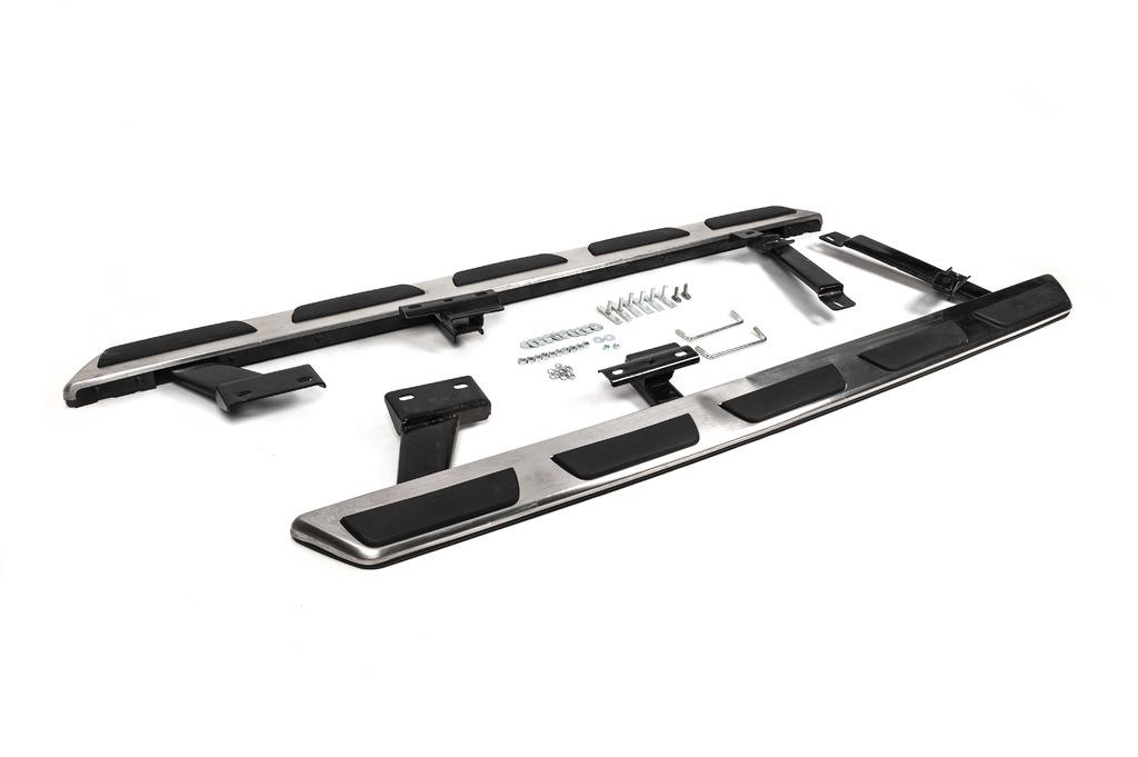 Боковые пороги OEM-V1 Niken для Audi Q3 2011-2019 гг. алюминий/пластик Серый