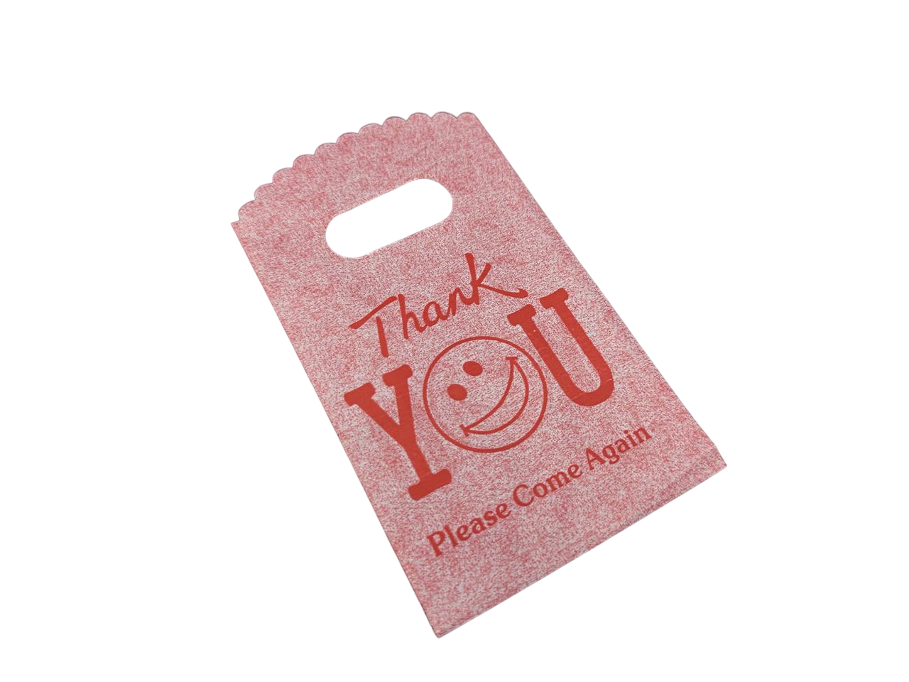 Пакет подарочный полиэтиленовый Thank You Please Come Again с принтом 15х9 см Красный (BGN-126)