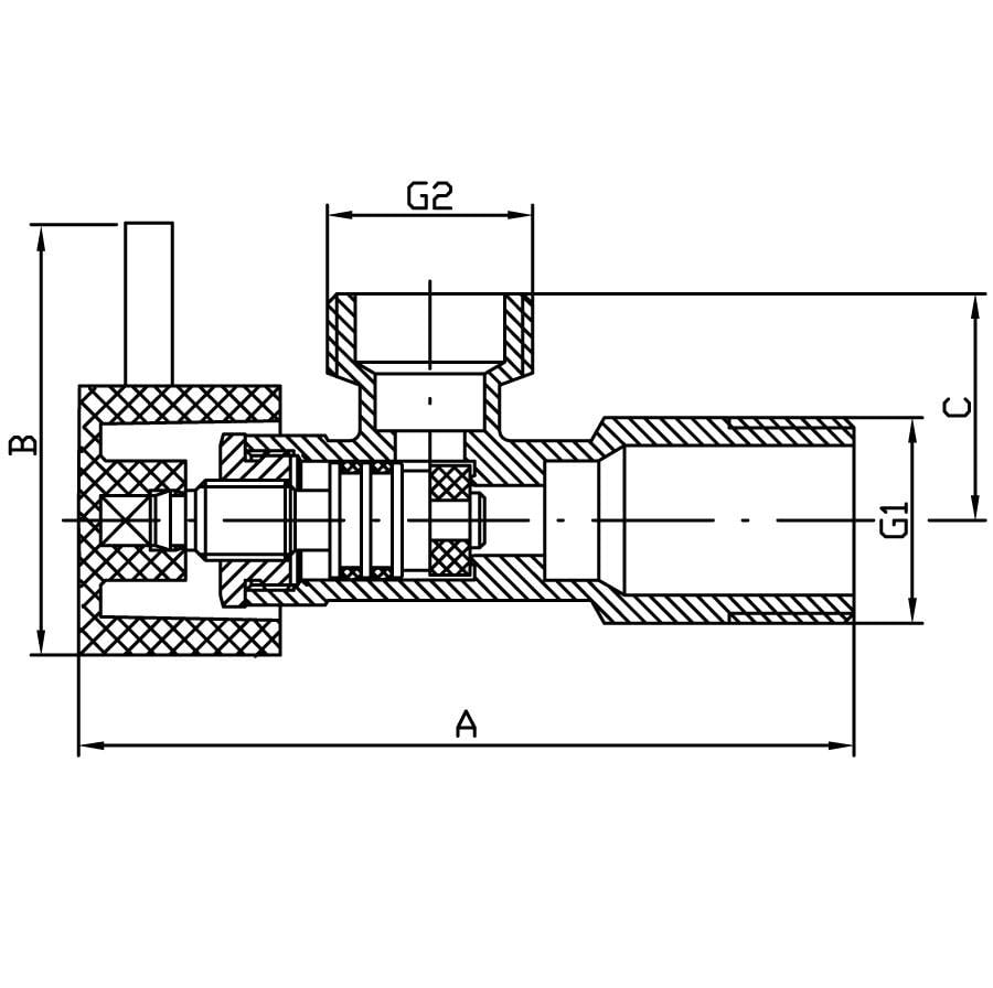Кран шаровой KOER KR.516 KR2879 1/2"x3/4" ЗЗ угловой (63344) - фото 3 Кран шаровой KOER KR.516 KR2879 1/2"x3/4" ЗЗ угловой (63344) - фото 3