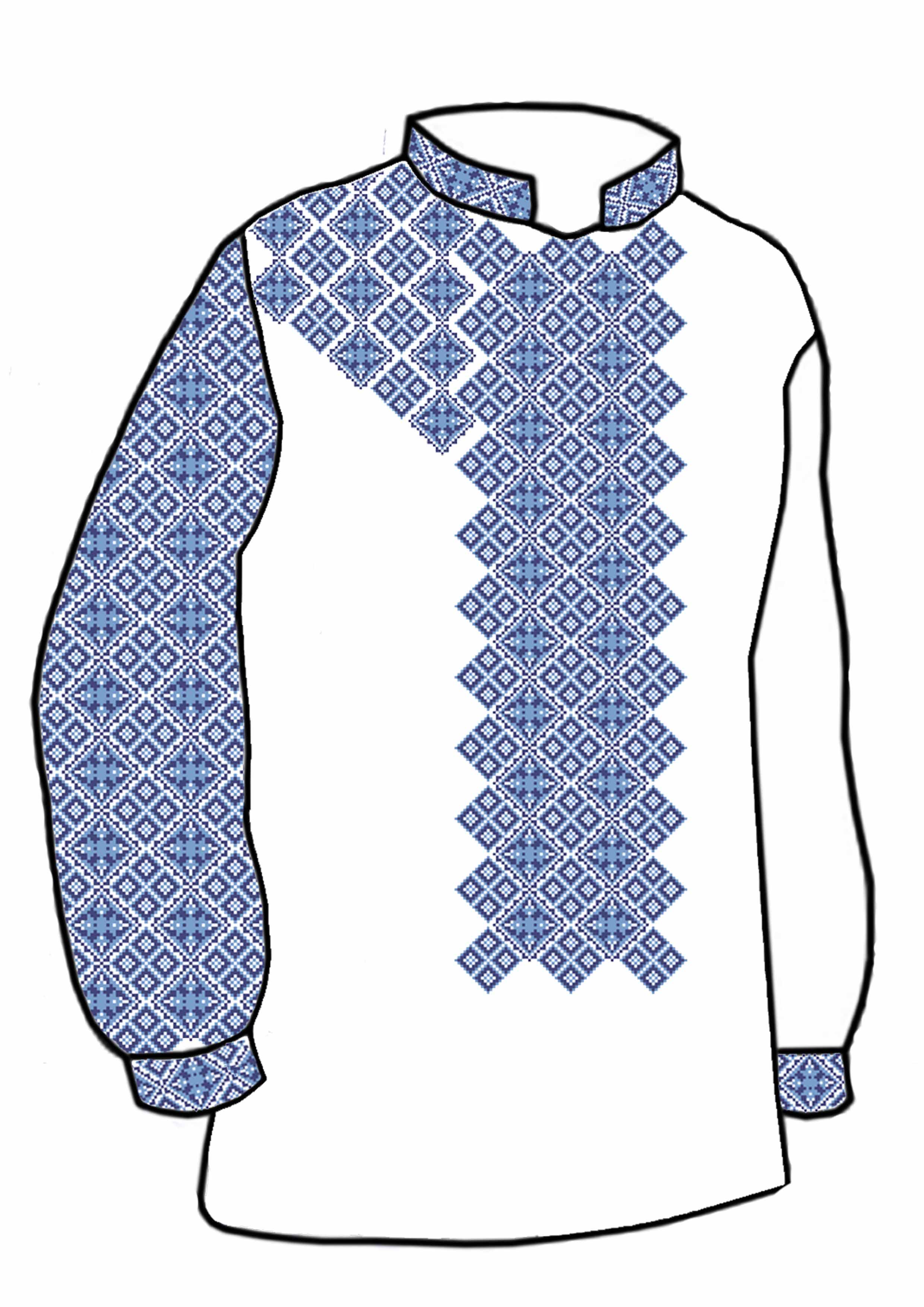 Заготовка для вишивки нитками або бісером/сорочка чоловіча не пошита СЧД-196 домоткане полотно Заготовка для вишивки нитками або бісером/сорочка чоловіча не пошита СЧД-196 домоткане полотно