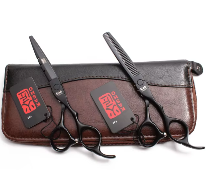 Набор парикмахерских ножниц Kasho Set для стрижки филирования волос 6,0" Black (2791100283)