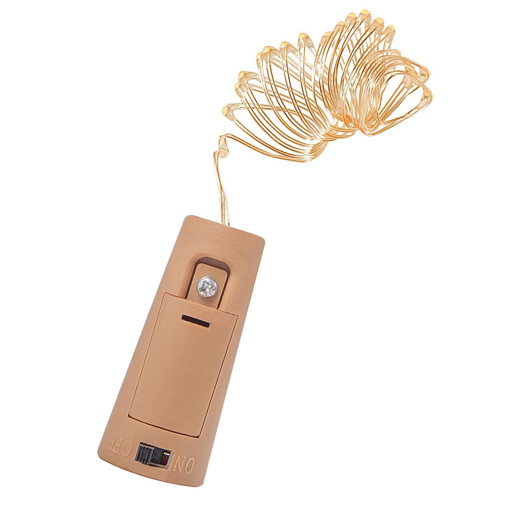 Гірлянда пробка у пляшку Springos на батарейках 20 LED 1,9 м Warm white (CL0026) - фото 2 Гірлянда пробка у пляшку Springos на батарейках 20 LED 1,9 м Warm white (CL0026) - фото 2