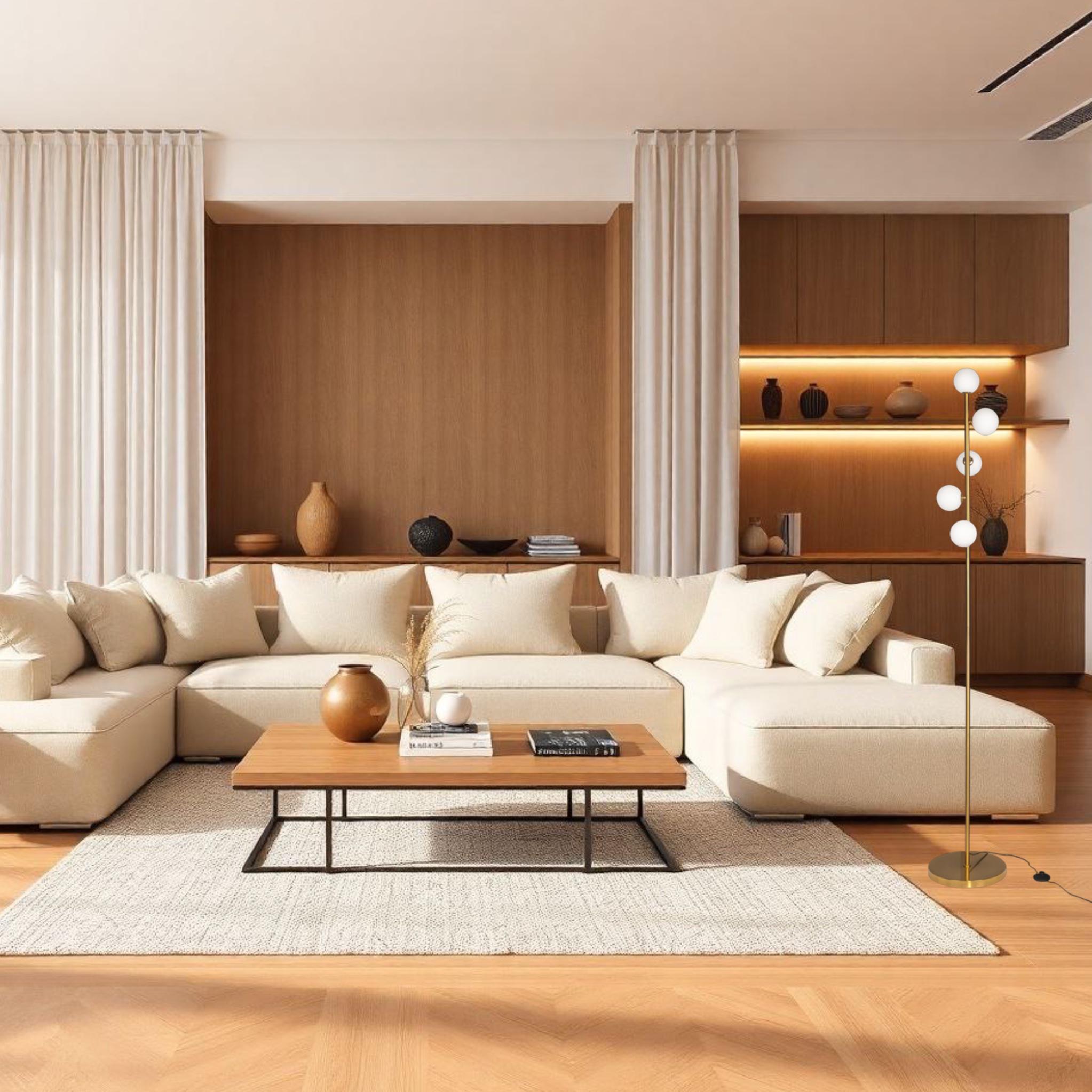 Торшер с белыми плафонами вокруг на 5 лампы Бронзовый (52-9834-5 BRONZE) - фото 4 Торшер с белыми плафонами вокруг на 5 лампы Бронзовый (52-9834-5 BRONZE) - фото 4