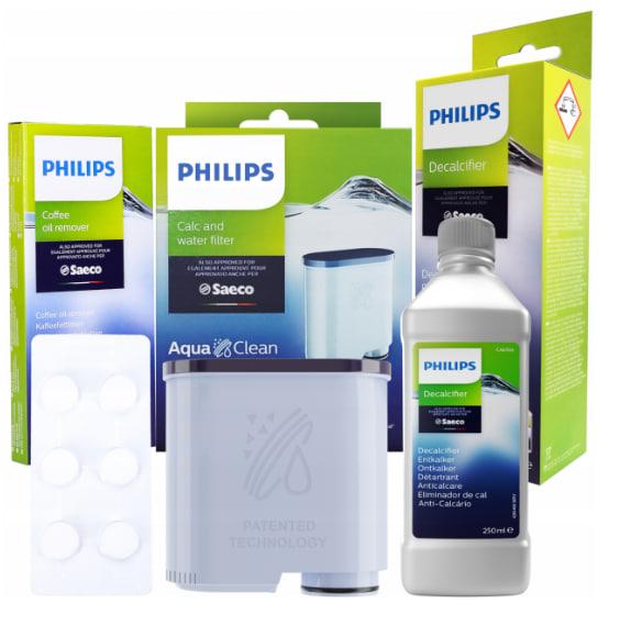Набір для обслуговування кавоварок фільтр для Philips/Saeco/AquaClean CA6903/10 таблетки для Philips CA6704/10/рідина від накипу (10251015)