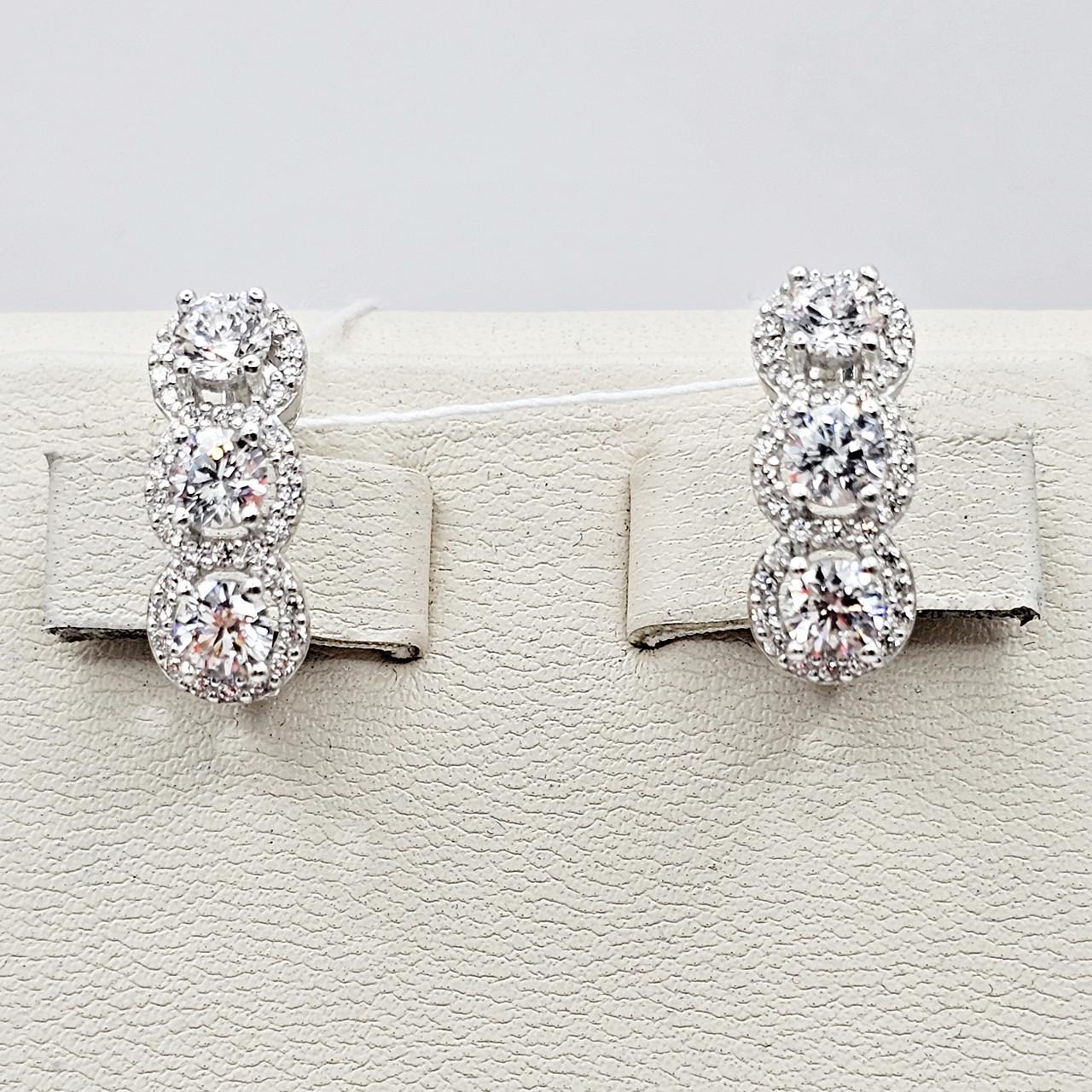 Серебряные серьги с кубическим цирконием 4,45 г (2809273252)