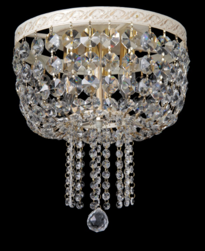 Хрустальная люстра LJM010/4 GD/BK Белый/Золото (AN000317)