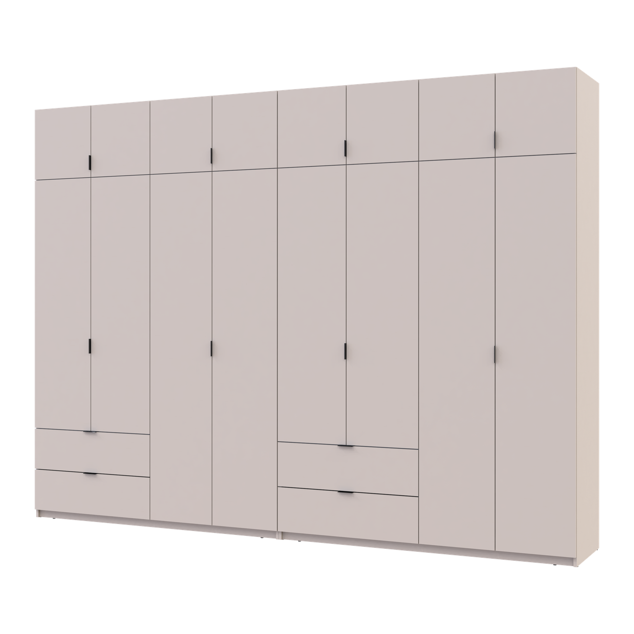 Шкаф для одежды распашный Doros Лукас 4+4 ДСП 320х50х240 см Кашемир (42005128)