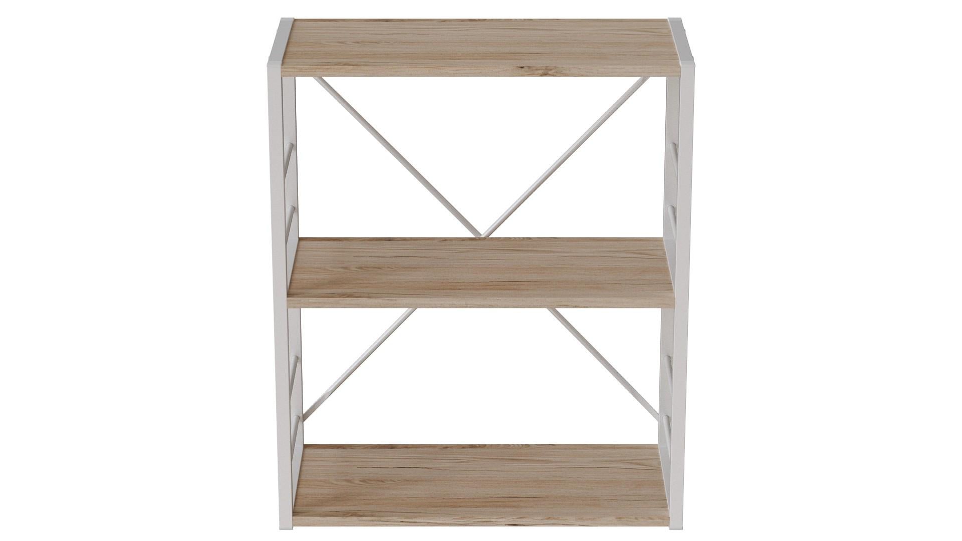 Этажерка Ferrum-decor Коннект 3/60 ДСП 16 мм 73x60x28 см Белый/Дуб Артизан (FRD-104261)