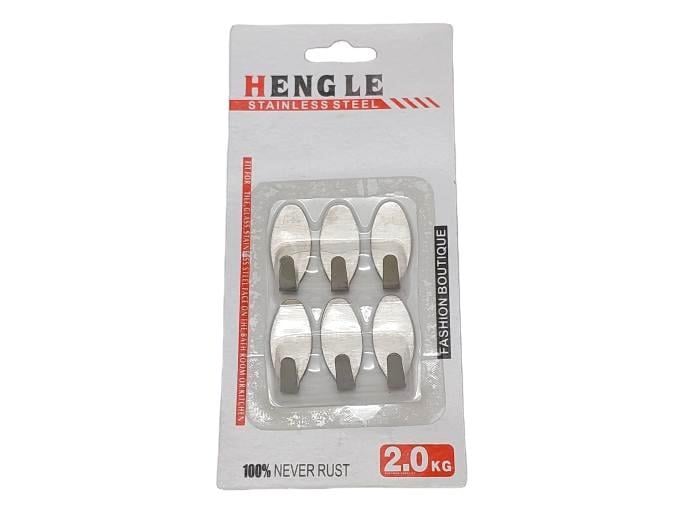 Крючок-держатель для полотенец на липучке Овал из нержавеющей стали 3х1 см 6 шт. (438596184)