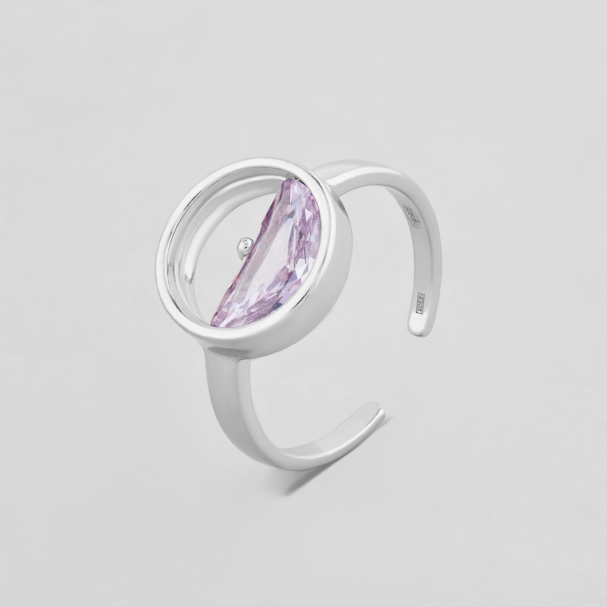 Серебряное кольцо Minimal Изящный Горизонт (11127р-purple)