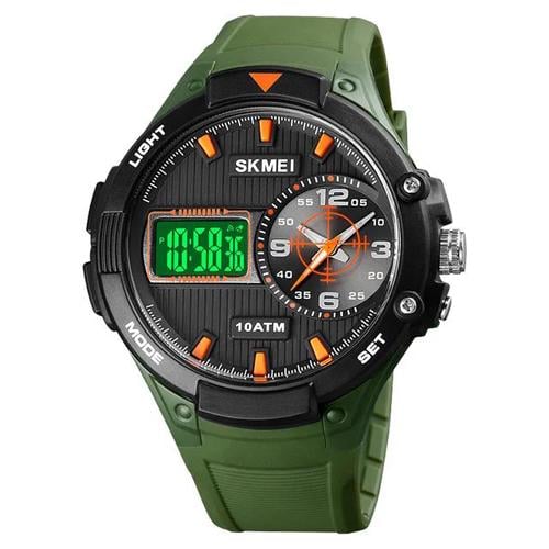 Часы наручные с подсветкой Skmei 1761GN 3 ATM 49 мм Green (597979)