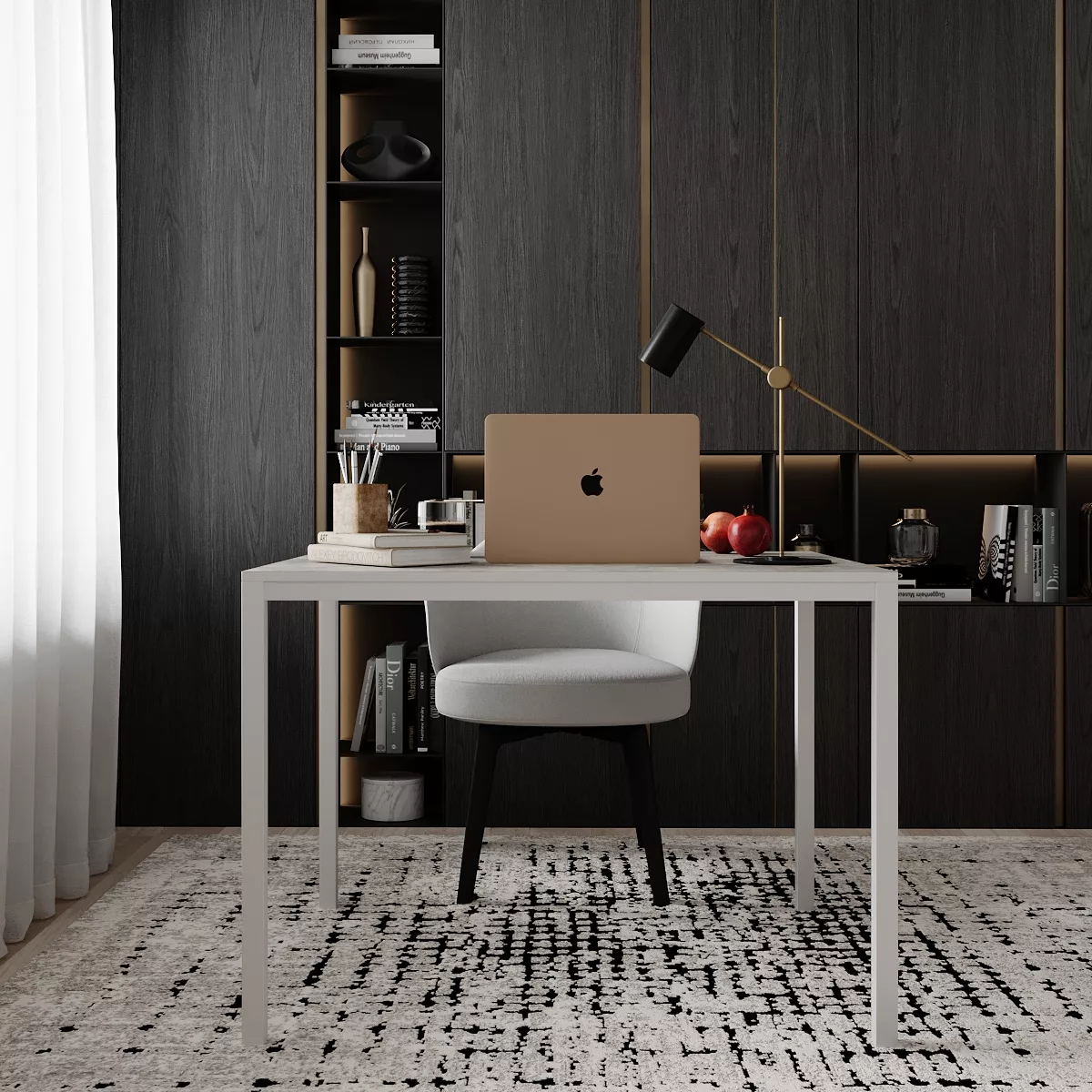 Письменный стол AiH Brevity Loft mid ЛДСП/металл 90x75x67 см Ателье светлый/белый бриллиант (TB02040000010)