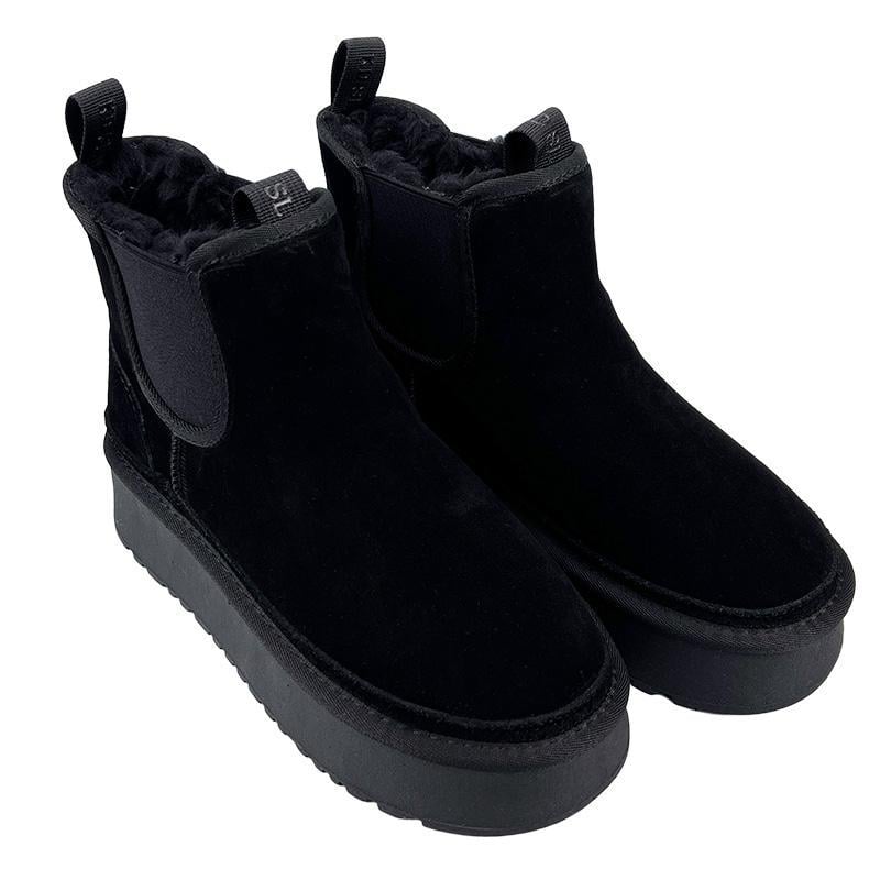 Уги жіночі замшеві на платформі челсі 10617-1 p. 38 24,5 см Чорний