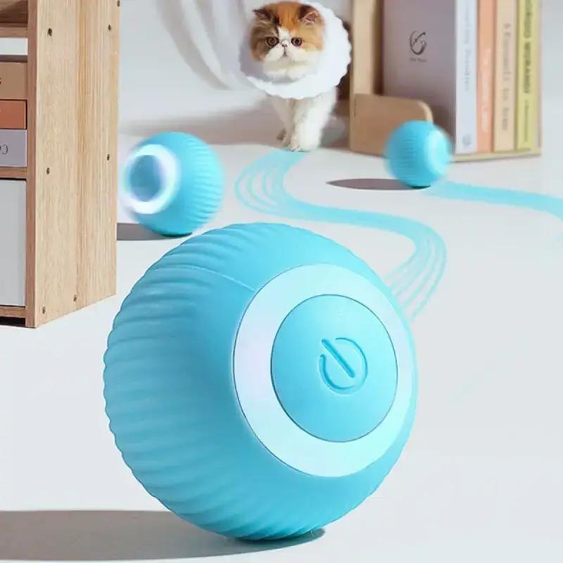 Мячик для животных интерактивный для кошек и собак с подсветкой Голубой (LY-599-Blue) - фото 3 Мячик для животных интерактивный для кошек и собак с подсветкой Голубой (LY-599-Blue) - фото 3