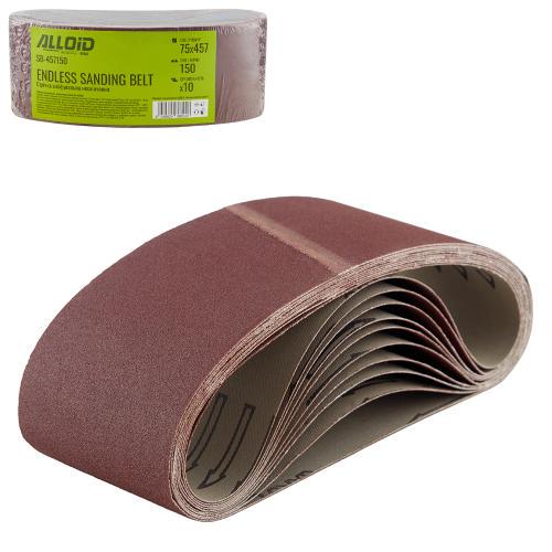 Стрічка шліфувальна нескінченна Alloid 75х457 мм P150 10 шт. (00000061459) - фото 6