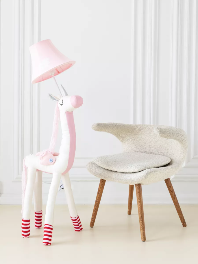 Лампа напольная Единорог в детскую комнату с бахромой цоколь Е27 40W