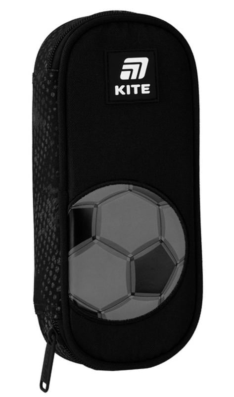Пенал шкільний KITE K25-599-4 Football Чорний/Сірий