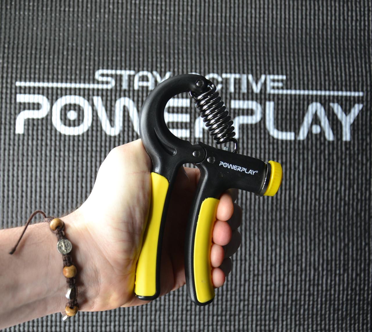 Эспандер кистевой PowerPlay PP-4323 Strength Grip с регулируемой нагрузкой 10-40 кг Черно-желтый (21781567) - фото 8