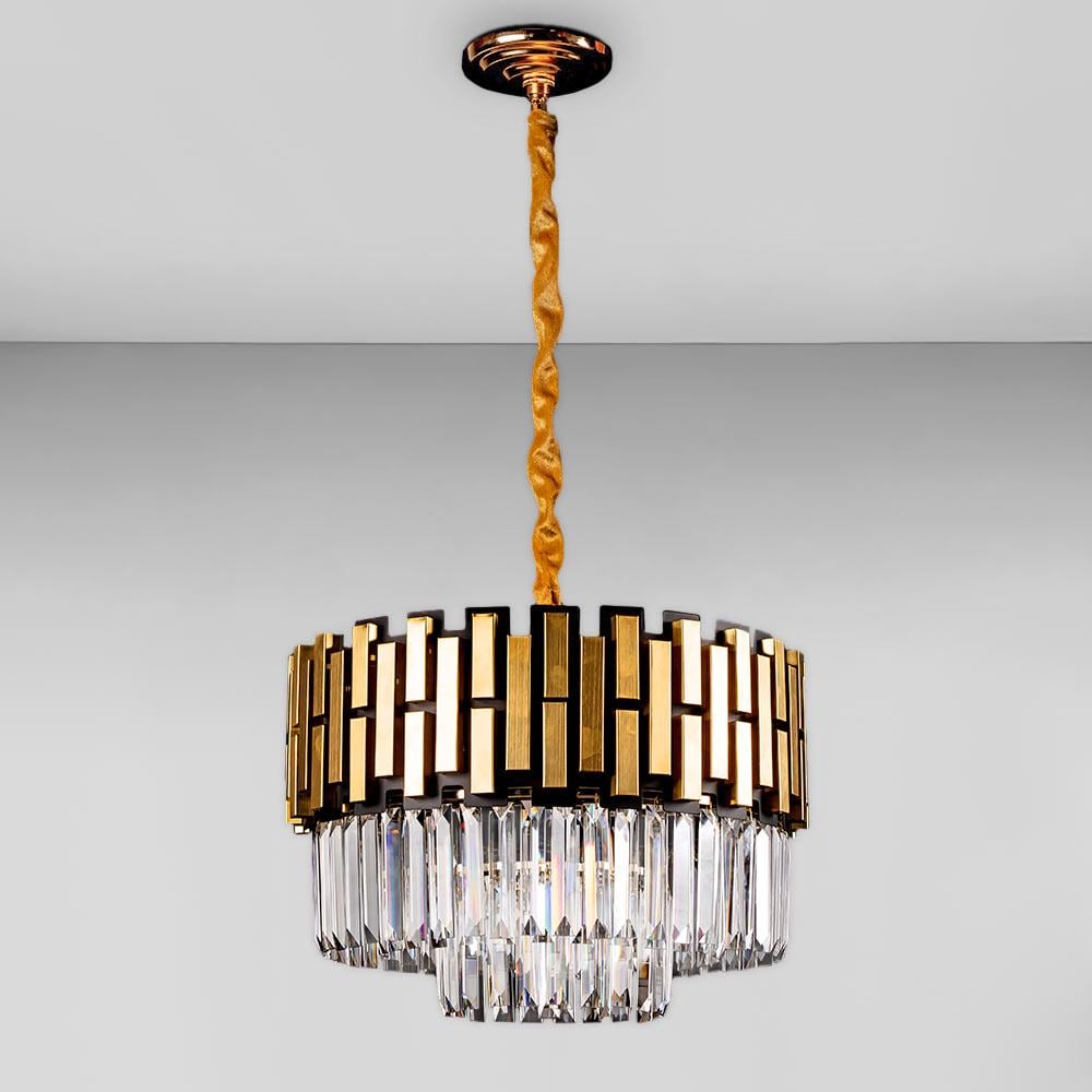 Люстра подвесная хрустальная Light House SZ-18486/500 FGD+BK E14x7 Золотистый