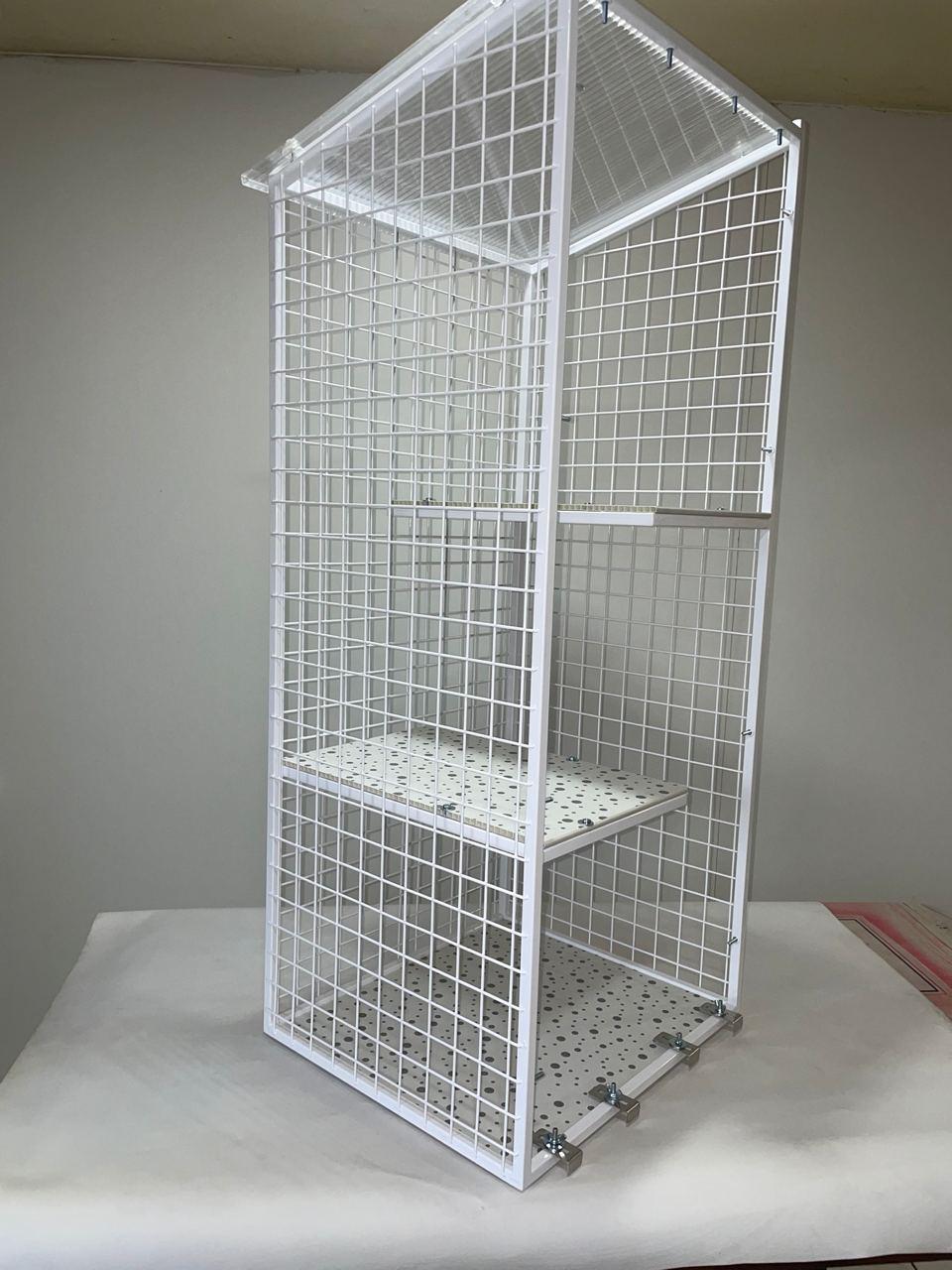 Балкон для котів з двома поверхами прямокутний підвісний 690х420х1250 см Білий (015) - фото 7