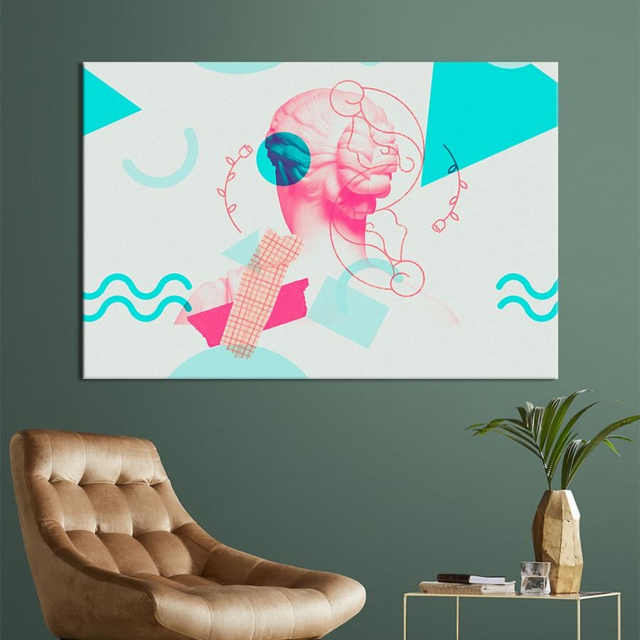 Настенний декор Коллаж с греческой статуей 120x80 см (2037-1)